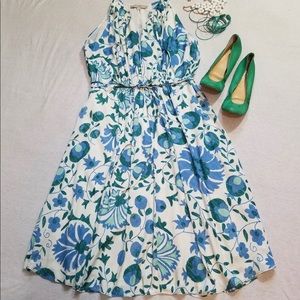 LOFT sleeveless tie waist Dress SZ L 👗